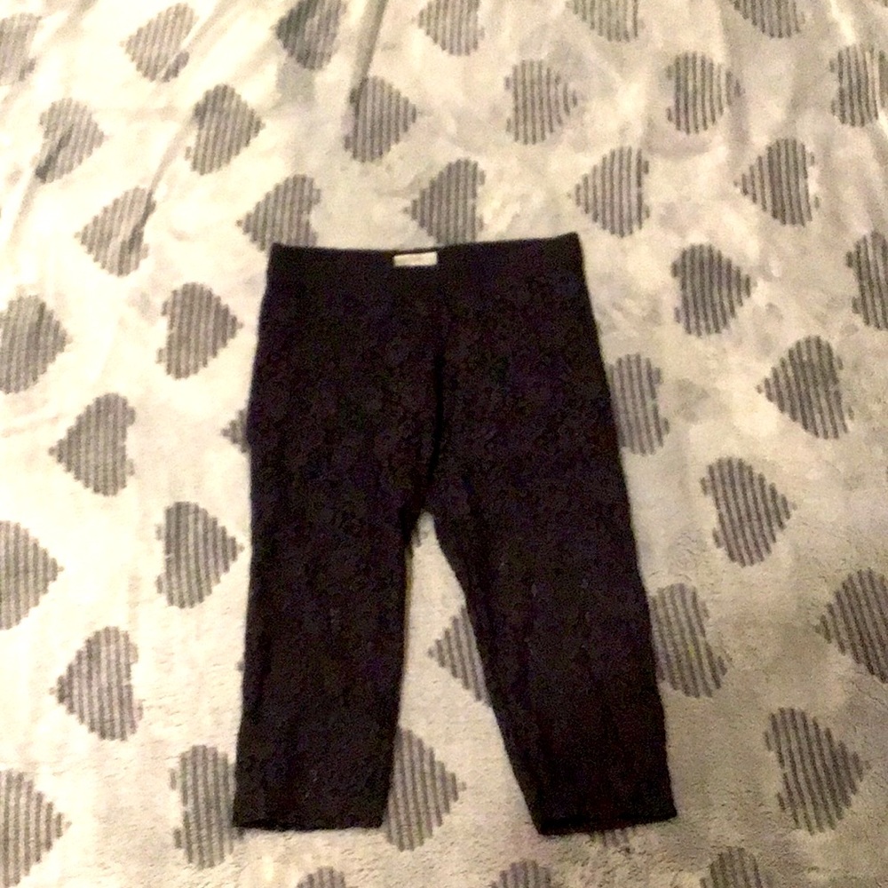 Black lace see-through flower shorts
